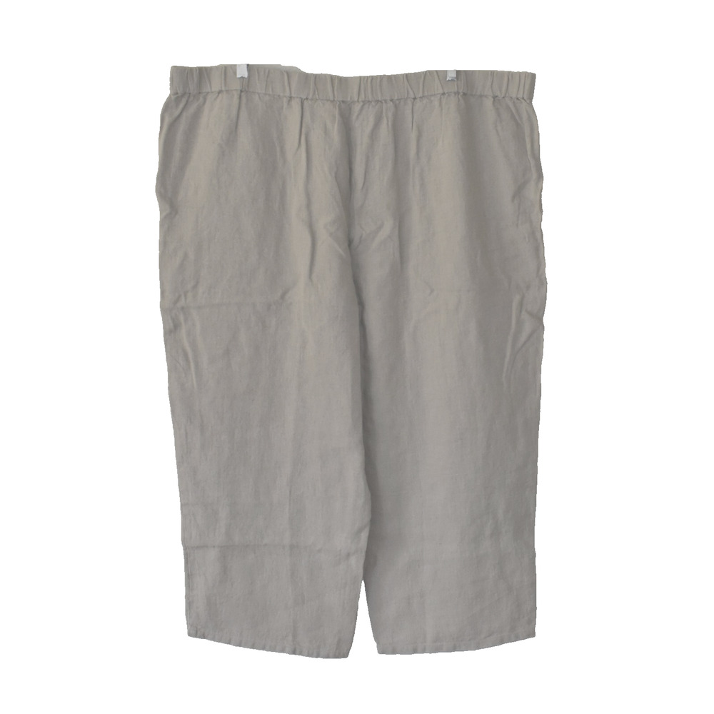 B5 NWT EILEEN FISHER Natural Heavy Organic Linen Cropped Pants Size 3X $198